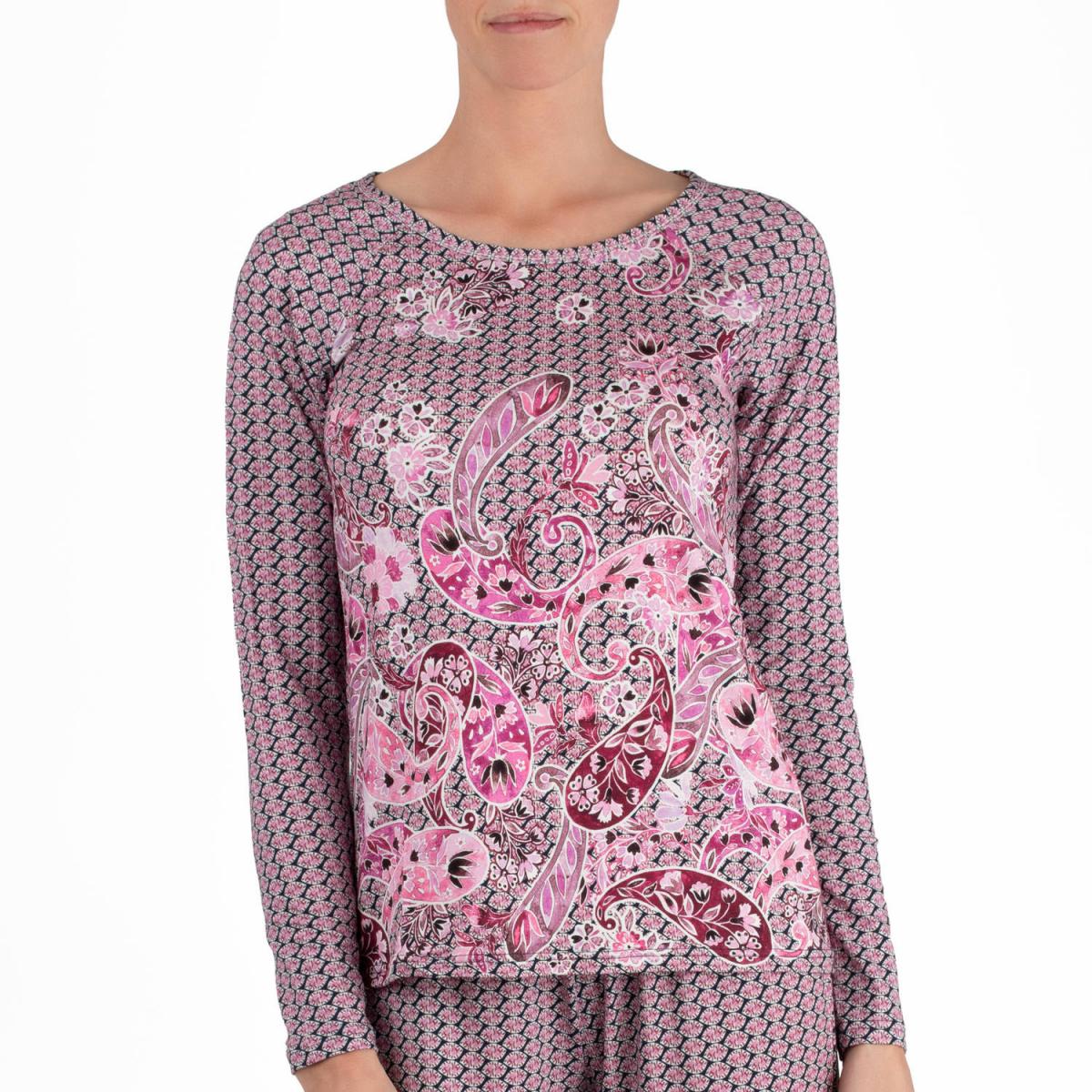Antigel Mosaïc Cachemire Top Manches Longues Rose Mosaïc | Pyjama Femme